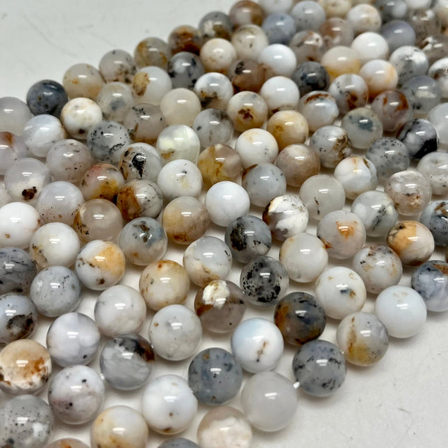 White Opal Original Round Beads - Full Strand - Approx. 16” Long