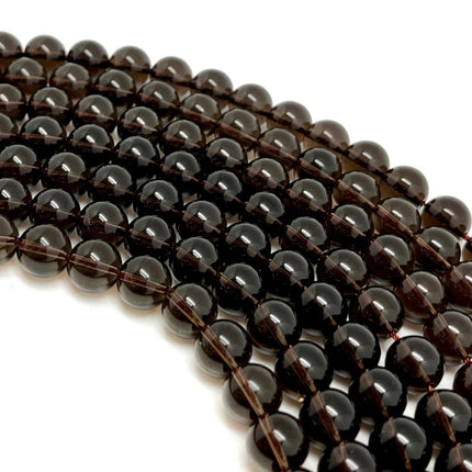 Smokey Quartz Round Beads - Full Strand - Approx. 16” Long