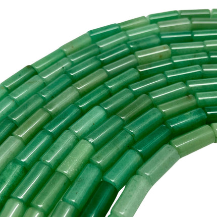 Green Aventurine Tube Beads 8x16mm - Full Strand - Approx. 16" Long