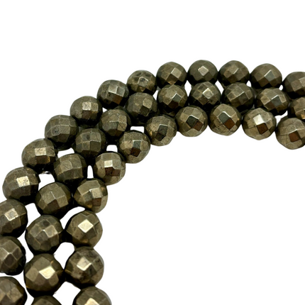 Pyrite Faceted Beads 12mm 32F - Full Strand - Approx. 16" Long