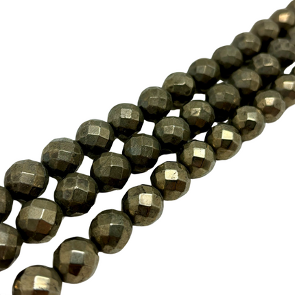 Pyrite Faceted Beads 12mm 32F - Full Strand - Approx. 16" Long