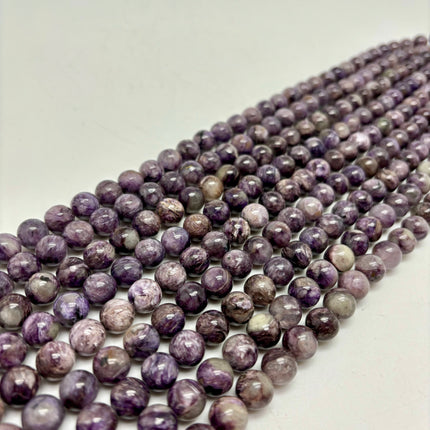 Charoite Round Bead 10mm - Full Strand - Approx. 16” Long