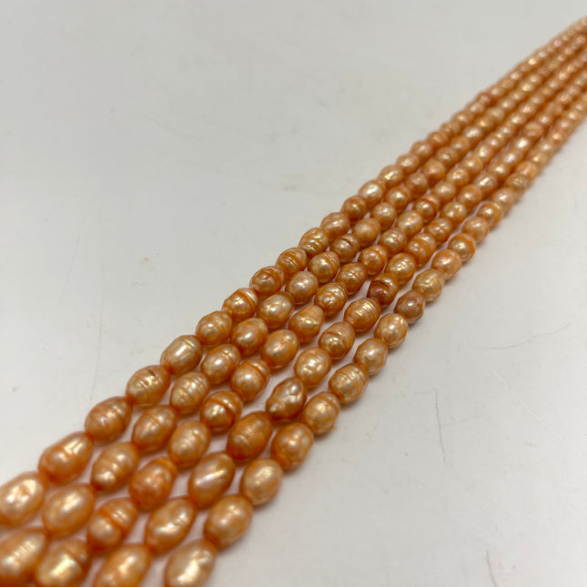 Yellowish Fresh Water Pearl Faceted Rice 6X8MM