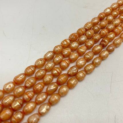 Yellowish Fresh Water Pearl Faceted Rice 6X8MM