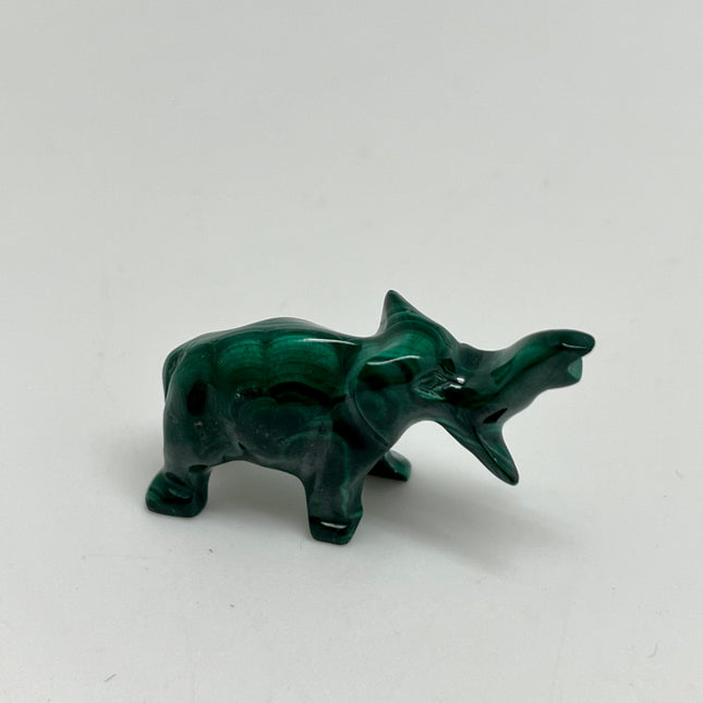 Malachite Mini Elephant Carvings