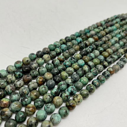 African Turquoise Round Bead "A" - Full Strand - Approx. 16” Long - Lifestones Gems and Minerals