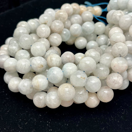 Aquamarine Round Beads 12mm - Full Strand - Approx. 16” Long - Lifestones Gems and Minerals