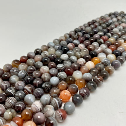 Botswana Agate Round Beads 10mm - Full Strand - Approx. 16” Long - Lifestones Gems and Minerals