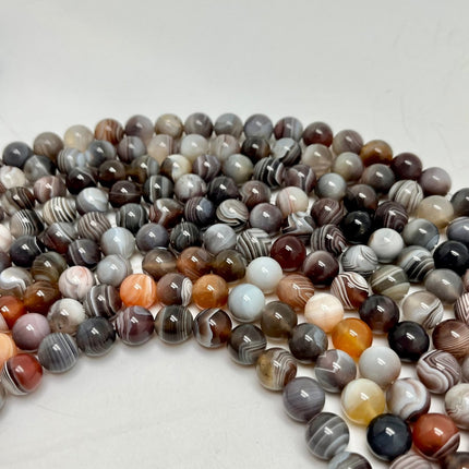 Botswana Agate Round Beads 10mm - Full Strand - Approx. 16” Long - Lifestones Gems and Minerals