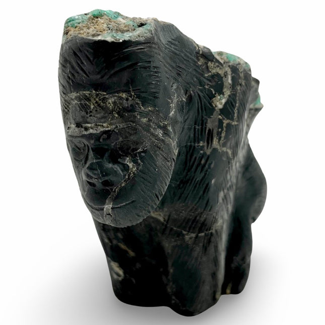 Colombian Emerald Carving - Gorilla - Lifestones Gems and Minerals