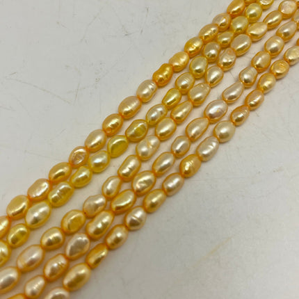 Fresh Water Pearl Yellow Rice 6x8mm - Lifestones Gems and Minerals