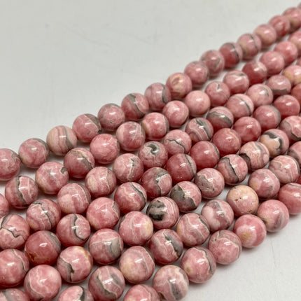 Pink Rhodochrosite 10mm "AA" Round Beads - Full Strand - Approx. 16” Long - Lifestones Gems and Minerals