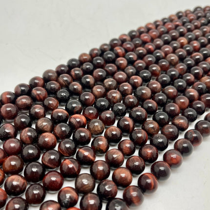 Red Tiger Eye "A" Round Beads - Full Strand - Approx. 16” Long - Lifestones Gems and Minerals