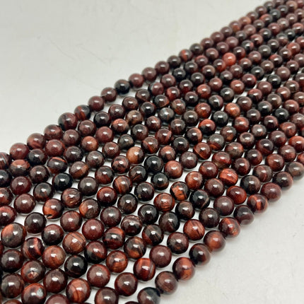 Red Tiger Eye "A" Round Beads - Full Strand - Approx. 16” Long - Lifestones Gems and Minerals