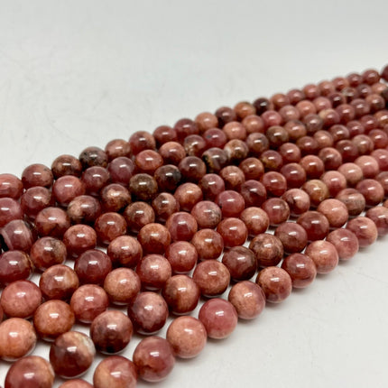 Rhodochrosite Round Beads - Full Strand - Approx. 16” Long - Lifestones Gems and Minerals