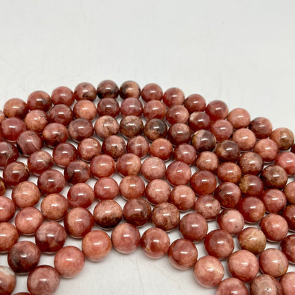 Rhodochrosite Round Beads - Full Strand - Approx. 16” Long - Lifestones Gems and Minerals